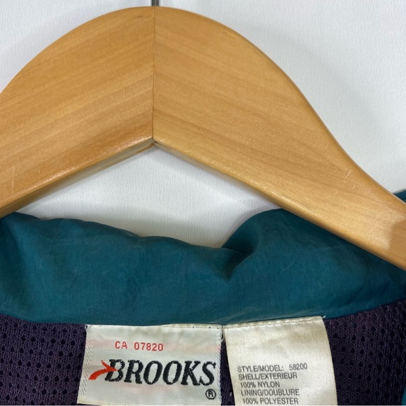 Vintage Brooks Large Purple Green Track Jacket Full Zip - Picture 3 of 3